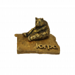 ЛМ Медведь сидячий, латунь, 30мм, подставка бивень - Сувенирная фабрика